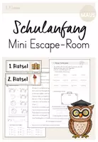 Vorschau - Arbeitsblätter - Mini Escape Room: Schulanfang (3. Klasse) - Mathe & Deutsch - Deckblatt