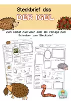 Vorschau - Arbeitsblätter - Steckbrief der Igel, Texte schreiben Sachunterricht, Deutschunterricht - Deckblatt
