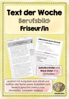 Vorschau - Arbeitsblätter - Text der Woche - Berufsbild: Friseur*in - - Deckblatt