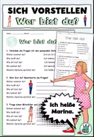 Vorschau - Arbeitsblätter - Wer bist du? Arbeitsblatt zu "sich vorstellen" DaZ / DaF / Deutsch - Deckblatt
