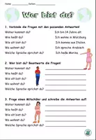 Vorschau - Arbeitsblätter - Wer bist du? Arbeitsblatt zu "sich vorstellen" DaZ / DaF / Deutsch - Seite 1