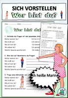 Vorschau - Arbeitsblätter - Wer bist du? Arbeitsblatt zu "sich vorstellen" DaZ / DaF / Deutsch - Seite 3