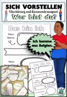 Vorschau - Arbeitsblätter - Steckbrief mit Kennenlernspiel "sich vorstellen" DaZ / DaF / Deutsch - Deckblatt