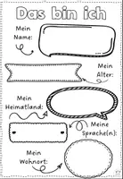 Vorschau - Arbeitsblätter - Steckbrief mit Kennenlernspiel "sich vorstellen" DaZ / DaF / Deutsch - Seite 1