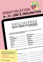 Vorschau - Arbeitsblätter - Lateinische Deklinationen: Übungen zur a-, o- und 3. Deklination - Deckblatt