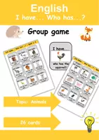 Vorschau - Unterrichtsreihen - I have, who has? “Animals” - Lesespiel Englisch (Ich habe, wer hat?) - Deckblatt
