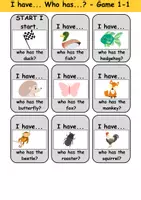 Vorschau - Unterrichtsreihen - I have, who has? “Animals” - Lesespiel Englisch (Ich habe, wer hat?) - Seite 1