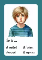 Aperçu - Cartes d'exercices - Feelings, Task Cards / Sentiments en anglais : cartes d'exercices - Page 1