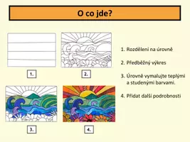 Náhled - umění - krok za krokem: Krajina v teplých a studených farbách - boční 3