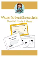 Vorschau - Unterrichtsreihen - Wasserfarbenführerschein - Mini-Heft für die 2. Klasse - Deckblatt