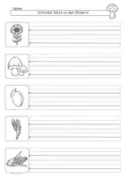 Vorschau - Arbeitsblätter - Herbst, Sätze zu Bildern schreiben, freies und kreatives Schreiben - Seite 2