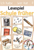 Vorschau - Spiele - Schule früher - Lesespiel - Ich habe ... Wer hat ..? in zwei Versionen - Deckblatt