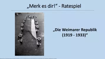 Vorschau - Interaktives Material - "Merk es dir!" (Digitales Ratespiel): Weimarer Republik - Deckblatt