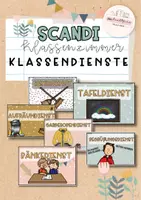 Vorschau - Mal- und Bastelvorlagen - Scandi-Klassenzimmer: Klassendienste - Deckblatt
