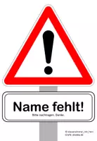 Vorschau - Poster - Schild: Name fehlt! Bitte nachtragen. Namenlos-Schild - Deckblatt