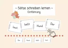 Vorschau - Aufgabenkarten - Sätze schreiben lernen - Einführung - Deckblatt