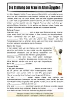 Vorschau - Arbeitsblätter - Die Stellung der Frau im Alten Ägypten - Seite 1