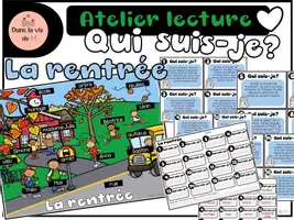 Aperçu - Cartes / Images - Atelier de lecture : La rentrée - Page de couverture