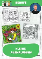 Vorschau - Mal- und Bastelvorlagen - Sachunterricht: kleine Ausmalübung Berufe - Deckblatt