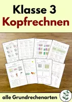 Vorschau - Arbeitsblätter - Kopfrechnen Klasse 3 - alle Grundrechenarten - Deckblatt