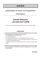 Vorschau - Unterrichtsreihen - Kurzgeschichten + Kommunikation (EF): Klausur Ein netter Kerl - Seite 2