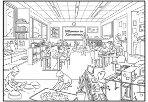 Vorschau - Poster - Wimmelbild "Im Klassenzimmer" Offene Lernformen / freies Lernen / geeignet für das Churermodell DaZ / DaF / Deutsch - Seite 3