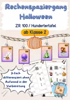 Vorschau - Arbeitsblätter - Rechenspaziergang Halloween ZR100 / Hundertertafel (3-fach diff.) - Deckblatt