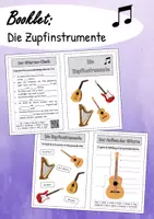 Vorschau - Arbeitsblätter - Booklet - Die Zupfinstrumente - Deckblatt