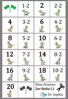 Vorschau - Spiele - Domino kleines Einmaleins 2er-Reihe Dinos - Seite 1