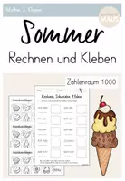 Vorschau - Arbeitsblätter - Rechnen, Schneiden, Kleben: Zahlenraum 1000 (Sommer) - Deckblatt