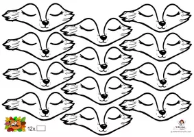 Vorschau - Mal- und Bastelvorlagen - Schlafender Fuchs im Laub malen und basteln - Seite 3