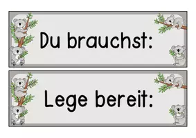 Vorschau - Poster - "Du brauchst - Karten" - Koalaklasse - Seite 1
