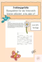 Vorschau - Arbeitsblätter - Frühlingsdiktat mit RSS Wörter ableiten - Deckblatt