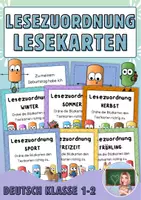 Vorschau - Stationenlernen - Lesezuordnungskarten - Bild- und Satzkarten - Deckblatt