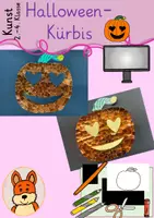 Vorschau - Mal- und Bastelvorlagen - Halloween-Kürbis - Kunst - Klasse 2-4 - Herbst - Deckblatt