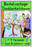 Vorschau - Arbeitsblätter - Dankbarkeit Grundschule / Dankbarkeitsbaum basteln - Deckblatt