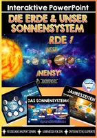 Vorschau - Unterrichtsreihen - Interaktive Power Point ERDE & SONNENSYSTEM - Planeten – Galaxie – Mondphasen – Tag & Nacht – Jahreszeiten | SOFORT EINSATZBEREIT - Deckblatt