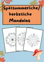 Vorschau - Mal- und Bastelvorlagen - Spätsommerliche und herbstliche Mandalas zum ausmalen - Deckblatt