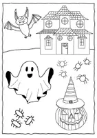 Vorschau - Mal- und Bastelvorlagen - Ausmalbilder Halloween - Seite 1