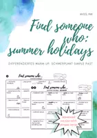 Vorschau - Arbeitsblätter - Find someone Who ... Summer Holidays - Deckblatt