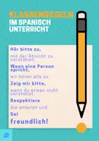 Vorschau - Poster - Klassenregeln im Spanischunterricht - Poster - Deckblatt