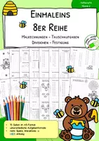 Vorschau - Arbeitsblätter - Einmaleins (1x1) - 8er-Reihe – A5-Miniheft - Klasse 2 - Deckblatt