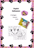 Vorschau - Mal- und Bastelvorlagen - PopArt Halloween - Deckblatt