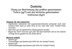 Vorschau - Spiele - ggT und kgV Domino - Deckblatt