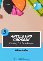 Vorschau - Präsentationen/Tafelbilder - Anteile & Größen ⎮ Einstieg Brüche erkennen (PowerPoint Präsentation 1) - Deckblatt