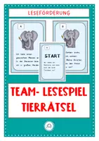 Vorschau - Spiele - Lesespiel. Team- Lese- Spiel. Tierrätsel - Deckblatt