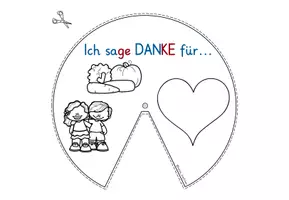 Vorschau - Arbeitsblätter - Ethik Dankbarkeit Klasse 1 und 2 – Drehscheibe basteln - Seite 2