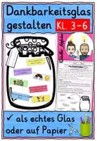 Vorschau - Mal- und Bastelvorlagen - Dankbarkeitsglas – Achtsamkeit Grundschule - Deckblatt