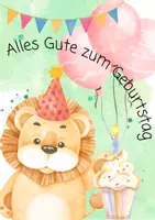 Vorschau - Bildkarten - Geburtstagsaufsteller Löwe (1.-4. Klasse) - Seite 2