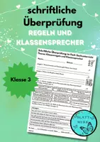 Vorschau - Test - Regeln und Klassensprecher: Schriftliche Überprüfung im Sachunterricht, Test Schulanfang - Deckblatt